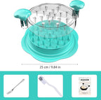 SURETIVIAN Chicken Shredder Large Chicken Breast Shredder Tool Twist with Brush&Fork, Visible Meat Shredder Machine, Anti-Slip Strip, Ergonomic Handle, BPA Free, Pork Beef Chicken(Mint Green)