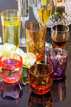 13oz Drinking Glasses Set Acrylic Glassware for Kids Colored Plastic Tumblers Cups Picnic Water Glasses Unbreakable Juice Drinkware for Camping Restaurant Beach Party BPA Free Dishwasher Safe