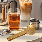 Tea Bag Squeezer Tongs, Stainless Steel Teabag Strainer Dispenser Gripper Picker Accessories for Tea Drinkers Gifts(Gold)