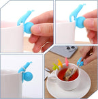 Ymapinc Snail Tea Bag Holders (10-Pack) for Mugs - Silicone Infuser Clips with Cup Hanging Design, Colorful Gift Set for Tea Lovers