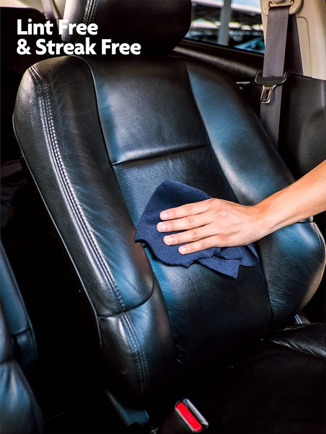 Fantasticlean Microfiber Cleaning Cloth Roll -75 Pack, Tear Away Microfiber Towels, 12" x 12", Reusable, Washable, Scratch Free, Ultra Absorbent Dish Rags for Car, Home, Garage or Shop (Navy Blue)
