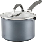 Circulon A1 Series w/ScratchDefense Nonstick Induction Straining 2qt SaucePan with Lid, Induction Cookware, 2-Quart Sauce Pan with Lid, Graphite