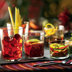 Bormioli Rocco Bodega Mini Tumblers, Set of 6-7.5 Oz Clear Tempered Glass Cups for Water, Wine, Juice & Cocktails - Stackable Small Drinking Glassware for Kitchen & Bar Use