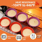 FUNBAKY Silicone Quiche Pan, Mini Pie Pan Non-stick Round Silicone Tart and Pie Molds 10 Packs