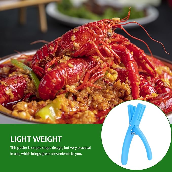 POPETPOP Crawfish Shell Remover and Shrimp Deveiner Tool, Blue Shucking Gadget for Quick Shell Removal, Kitchen Specialty Utensil for Seafood Preparation