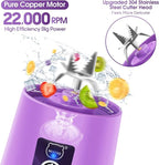 MIAOKE Portable Blender, Personal Mini Juice, USB Rchargeable Juicer Cup with Six Blades in 3D, Smoothie Blender Home/Office/Outdoors