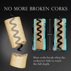 LUSCIOUZ Zero Resistance THE HELIX Elite Corkscrew Silent Wine Bottle Opener Waiters Corkscrew Wine Key (6-Coil Long Corkscrew)