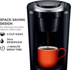 Keurig K-Compact Single-Serve K-Cup Pod Coffee Maker, with 3 Brew Sizes, Smart Start Feature, 36oz Removable Reservoir, Black