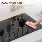 3000w Electric Cooktop, 24" Electric Stove 2 Burner Hot Plate Built-in Double Burner Cooktop with LED Touch Screen,9 Heating 9 Temperature,Kids Lock & Timer,Suitable for all Pans