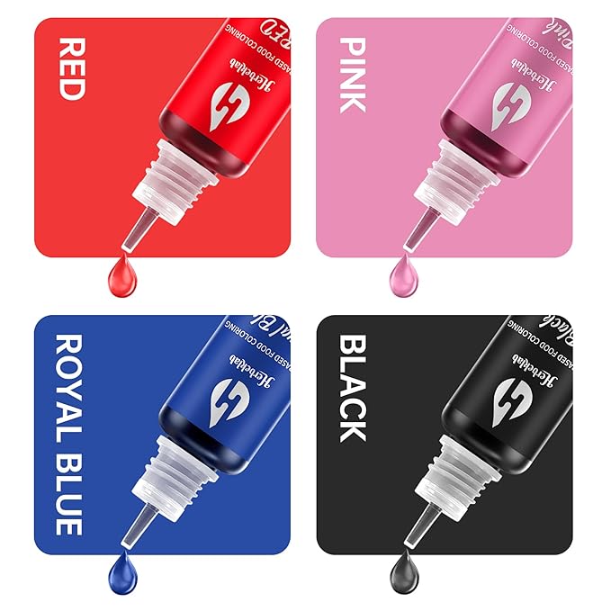 Oil Based Food Coloring for Chocolate 4 Colors x 10 ml Concentrated Oil Food Coloring for Melting Chocolate Candy Melts Cake Pops Strawberries