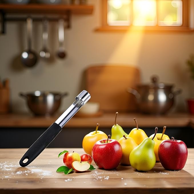 1Pc Black Stainless Steel Core Seed Remover Fruit Apple Pear Corer Easy Twist Kitchen Tool Fruit and Vegetable Corers