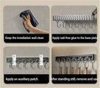 Kitchen Utensil Hooks and Adhesive Hooks are Suitable for Hanging Wall Hooks, Saving Space and eliminating The Need for Drilling (Black, 8 Hooks)