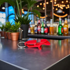 2Pcs Red Can Opener,Portable Beer Bottle Opener Keychain Shotgun Tool,Pocket Aluminum Beer Bar Tool Practical Processed Great for Parties,Favors,Drinking Accessories Bar and Wine Tools