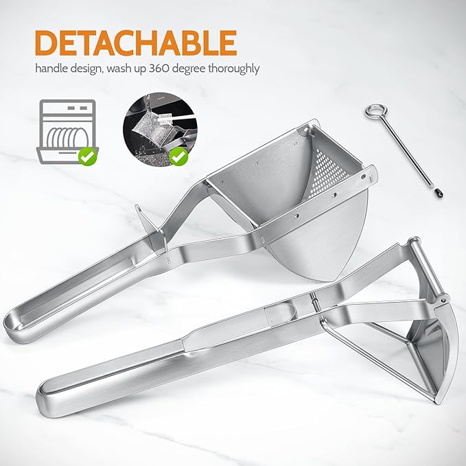 Potato Ricer, Sopito Stainless Steel Potato Masher for Commercial and Home Use (Pack of 2)
