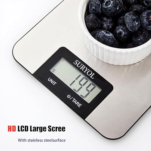 Food Kitchen Scale High-Precision Digital Scale Accurate Weighing for Baking & Cooking Enthusiasts (Shiny Blue)