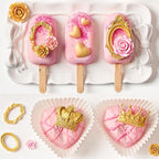 JOERSH 4PCS Vintage Baroque Mold Set, Silicone Frame Fondant Molds Royal Crown Rose Heart Mold for Cupcake Decorating, Cake Pop, Chocolate, Candy Craft, Dessert Decor