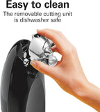 Hamilton Beach Electric Automatic Can Opener with Auto Shutoff, Knife Sharpener, Cord Storage, and SureCut Patented Technology, Extra Tall, Black