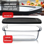 EATEX 7-Pack Glass Food Storage Containers with Lids Baking Pans Set, Glass Baking Dishes for Oven | 4 Casserole Dishes for Oven and 3 Glass Bread Pans for Bread Baking, Oven Microwave Freezer Safe
