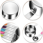 Measuring Cups and Spoons Set 304 Stainless Steel Measuring Spoons Liquid Measuring Cups, Metric and US Measurements, Stackable Cups and Spoons, Fits for Measuring Dry and Liquid Ingredients