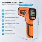 -40℉~3632℉, MESTEK Infrared Thermometer Temperature Gun, High Temp Thermometer with Thermocouple Probe, Non-Contact 50:1 Pyrometer Dual Laser Thermometer Gun for Engine, Kiln, Forging, Industrial