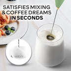 Zulay Kitchen Powerful Milk Frother Wand With 4 AA Duracell Batteries - Ultra Fast Handheld Drink Mixer - Electric Whisk Foam Maker for Coffee, Lattes, Cappuccino, Matcha & Creamer - Forest Gold