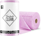 Fantasticlean Microfiber Cleaning Cloth Roll -75 pack, Tear Away Microfiber Towels, 12" x 12", Reusable, Washable, Scratch Free, Ultra Absorbent Dishcloth for Home Supplies, Car, Pet, Kitchen (Purple)