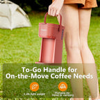 Tastyle Single Serve One Cup Coffee Maker, for K Cups and Grounds, Mini Coffee Maker with Portable Handle, 6 to 12 Oz Brew Size, for Travel, Camping, Office, RV and Dorm, 120V, Salmon Pink
