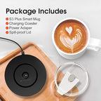 Vsitoo S3 Plus 14oz Heated Coffee Mug - Temperature Control Smart Mug with Mug Warmer, Auto-Sensing AI Heats Drinks to 120-150°F Hands-Free.Ideal for Home/Office/Gifts，White