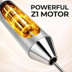 Zulay Kitchen Metal Rechargeable Milk Frother, 3 Whisk Attachments Handheld Frother Wand, 1800mAh USB-C Charging, Electric Drink Mixer for Protein, Matcha & Powders - One Charge Lasts up to 6 Months