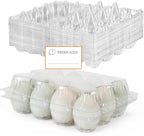 50 Pack Large Plastic Egg Cartons - 1 Dozen Clear Duck Egg Tray - Reusable Egg Storage Holder for Refrigerator, Family Pasture, Duck Farm, Market Display