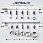 U-Taste Measuring Cups and Spoons: Food Grade 18/8 Stainless Steel Metal Measure Cups and Spoons Set of 10, Upgraded Thickness Handle (Midnight Blue)