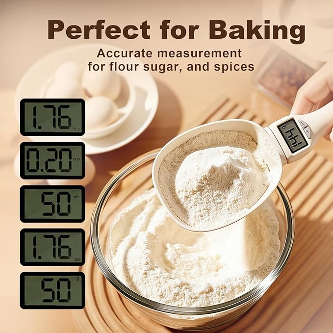 Handheld Electronic Measuring Spoon, Digital Measuring Spoon with Unit Conversion Function 800g/0.1g High Precision, LED Display, 2026 New Food Scale Scoop for Weighing Baking Cooking