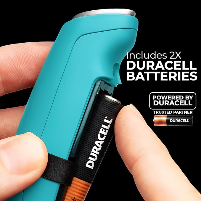 Zulay Kitchen Patented Tornado Triple Whisk Milk Frother with 4 Duracell Batteries – Handheld Foam Maker for Coffee, Lattes, Matcha & Hot Chocolate – Rich, Creamy Froth in Seconds - Teal Blue