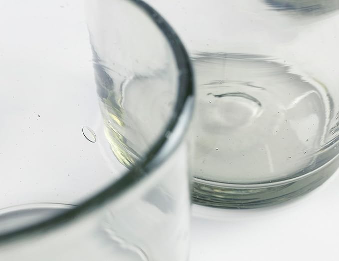 7 oz Hand Blown Mexican Drinking Glasses - Set of 2, 7 fl oz each, Clear