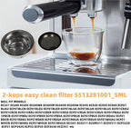 2 -Cup Easy Clean Filter 5513281001_SML Compatible with De'Longhi Replaces EC331 EC680 EC685 EC695 EC820 EC850 EC860 ECF01 ECO311 ECP3220 ECP3420 ECP35 ECP3630 ECZ351 Espresso Machines Filter