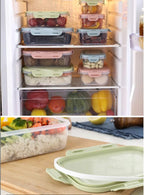 Food Containers Set with Lids Airtight - Plastic Lunch Bento Boxes - Meal Prep Containers, Microwave, Dishwasher, and Freezer Safe (Green)