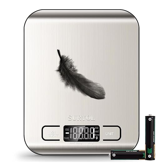 Food Kitchen Scale High-Precision Digital Scale Accurate Weighing for Baking & Cooking Enthusiasts (Silvery & Black)