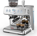 COWSAR (2025 Upgrade 15 Bar Espresso Machine with Grinder & Milk Frother Steam Wand, Tamping Tools,58mm Commercial Espresso Maker for Home,Coffee Maker with Grinder Perfect for latte,Cappuccino