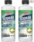 MAXTITE Sodium Percarbonate (4 lbs total - 2 pack of 2 lbs bottles) - 100% Pure - Solid Hydrogen Peroxide/Oxygenated Bleach - Multi-Use Cleaner for Home & Laundry, Resealable Child Resistant Cap