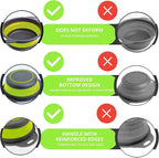 Green Kitchen Strainer Colander Set - 2 PCS Multifunctional Colander Silicone Food Strainers for Kitchen for Pasta and Spaghetti Collapsible with Plastic Handles