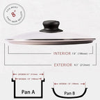 8 Inch Glass Lid for Frying Pan Lid, Fry Pan Lid, Skillet Lid, Pan Lid with Handle Compatible with Lodge 8 Inch Cast Iron Skillet - Glass Cover, 8", Clear
