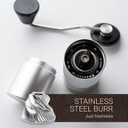 Premium Manual Coffee Grinder for Espresso, Pour Over & French Press with Stainless Steel Conical Burr, Precision Adjustable Hand Grinder, Compact Travel Size - by Alpaca Ventures