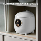 Bear Mini Rice Cooker 2 Cups Uncooked, 1.2L Portable Non-Stick Small Travel Rice Cooker, BPA Free, One Button to Cook and Keep Warm Function, White
