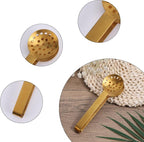 Tea Bag Squeezer Tongs, Stainless Steel Teabag Strainer Dispenser Gripper Picker Accessories for Tea Drinkers Gifts(Gold)