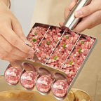 4-in-1 Meatball Maker Tool, 304 Stainless Steel Meatball Scoop & Mold, Makes 4 Uniform Meatballs at Once, Nonstick Release, Dishwasher Safe, for Pasta, Soup, Meal Prep & Party Appetizers