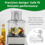 4 Locking Knob DFP-14NWBCT1 Food Processor Replacement Bowl Lid, Compatible with Cuisinart Food Processor DLC-005AGTXT1 Bowl, Suitable for Model DFP-14 (4.45 * 7.6in)
