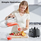 2400W High Speed Countertop Blender, 101oz Large Capacity, BPA-Free, 25000 RPM Blenders for Smoothies, Ice Crushing, Soups, Nut Butters & Baby Food (Gray, 3L)
