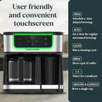 Pantrymade Dual Brew Coffee Maker | 12 Cup Glass Carafe & Single Serve K-Cup Combo | Programmable Touchscreen Coffee Machine for Ground Coffee or Pods | Auto Shut-Off, Black