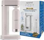 Fizzit Spärklï Stainless Steel Sparkling Water Maker with 2 CO2 Cylinders & 1L Reusable Bottle – Soda Streaming Machine Carbonated Water Maker for Home – No Electricity Needed, Dishwasher Safe