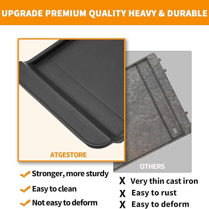 Upgraded DG61-00563A Griddle Replacement for Samsung stove Parts Top Griddle Plate Samsung Gas Range Cooktop Parts NX58H5600SS NX58H9500WS Cast Iron Center Burner Griddle Pan 1 Pcs